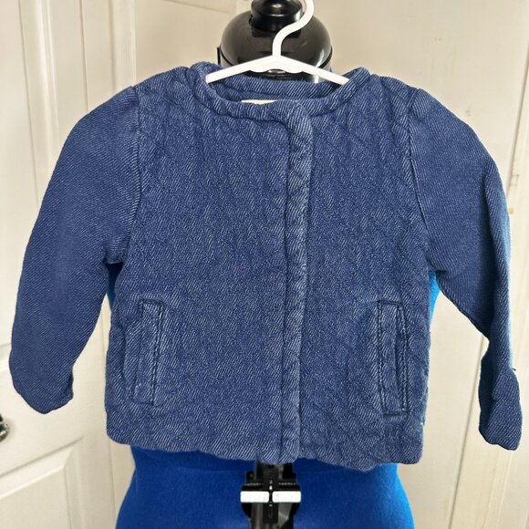 Oshkosh Baby Toddler Denim Quilted Jean Jacket Size 24 Months Fall Autumn - Picture 1 of 4